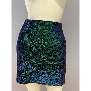 H&M velvet sequin mini skirt
